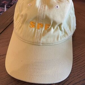 Butter Yellow Cap with Embroidered Letters